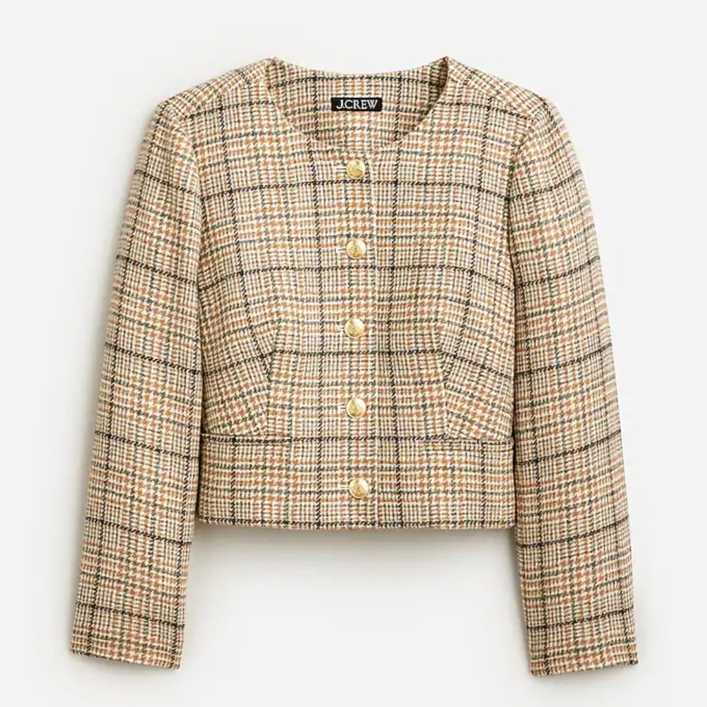 J.Crew Louisa lady jacket in plaid English wool